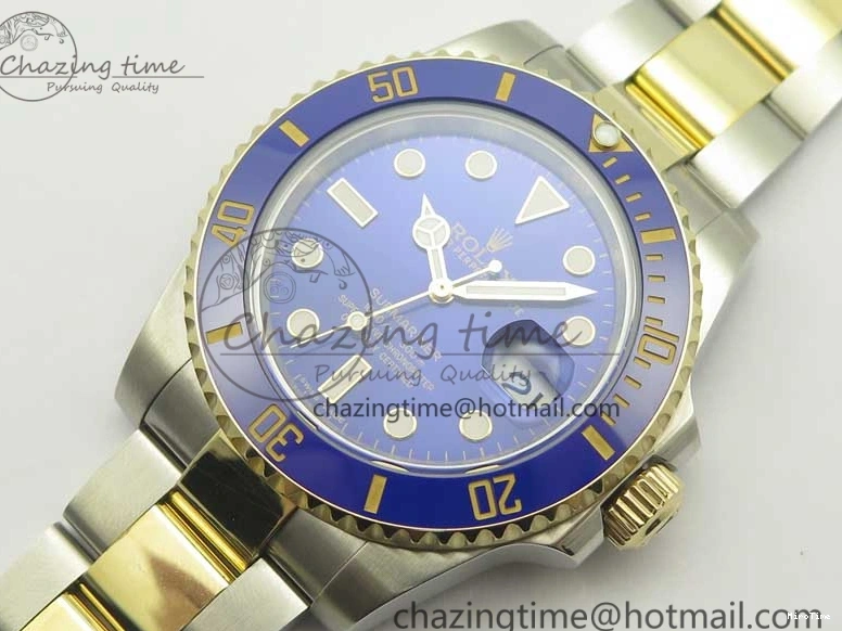 MiroTime 0410 Affordable Submariner 116613 LB Noob 1:1 Best Edition YG Wrapped Bezel Blue Dial on SS YG Bracelet A2836 V 3413